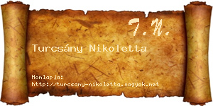 Turcsány Nikoletta névjegykártya