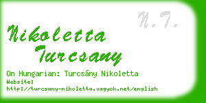 nikoletta turcsany business card