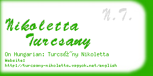 nikoletta turcsany business card